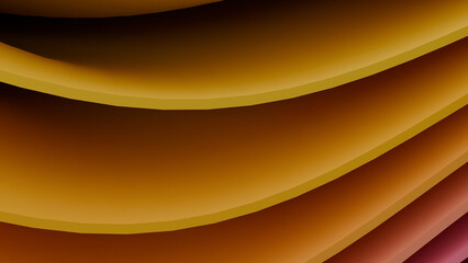 Abstract Purple and Orange Wavy Ribbons 3D Background