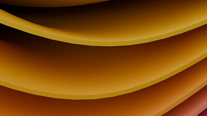 Abstract Purple and Orange Wavy Ribbons 3D Background