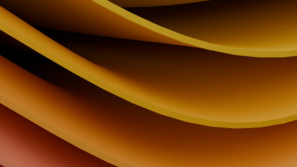 Abstract Purple and Orange Wavy Ribbons 3D Background