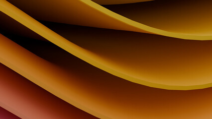 Abstract Purple and Orange Wavy Ribbons 3D Background