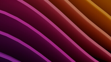 Abstract Purple and Orange Wavy Ribbons 3D Background