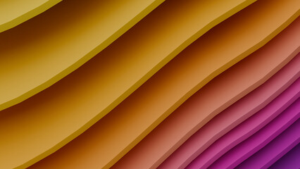 Obraz premium Abstract Purple and Orange Wavy Ribbons 3D Background