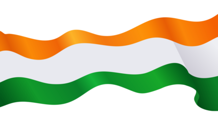 Republic day long flag waves elements Abstract flowing banner in Indian national flag colors