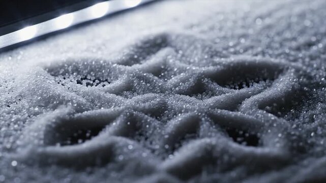 Sand Vibrations Creating Geometric Patterns Under Light.