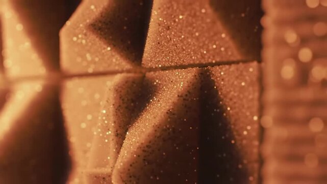 Close-up of acoustic foam panel texture with sound dampening for audio studio.