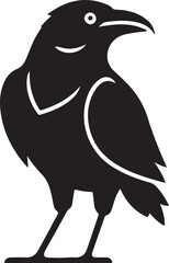 Raven Crow Silhouette — Dark Bird Shape, Animal Wildlife Vector Design