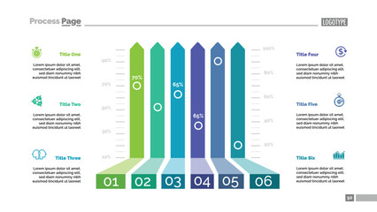 Six options bar chart template for presentation