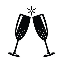 Champagne Glass Clink Celebration Closeup