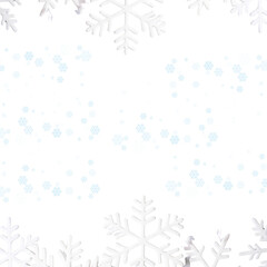 Obraz premium PNG image of Winter snowflake border, white frosty snow crystal frame, elegant seasonal holiday design element, festive Christmas and New Year decoration isolated on Transparent Background