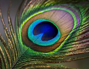 Close-up of iridescent plumage of a beautiful avian feather