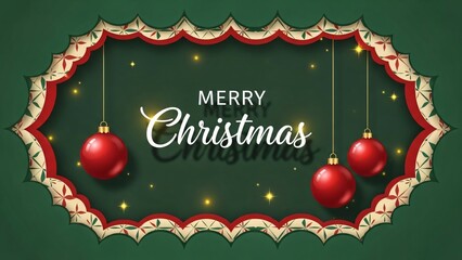 Merry christmas frame with ornaments