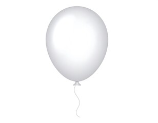 A single white balloon, realistically rendered, against a clean white background
