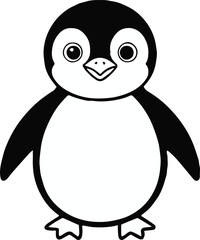 penguin simple mascot illustration for nursery greeting card