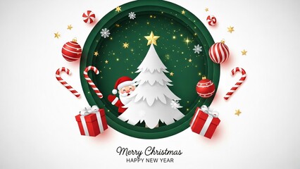 Celebrating christmas with santa and decorations