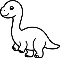 dinosaur line art drawing children illustration vector