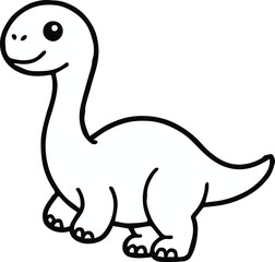 dinosaur vector outline cartoon sauropod brachiosaurus clipart