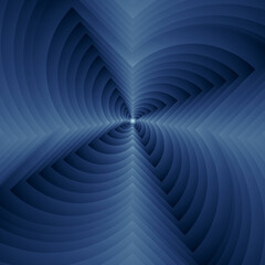 Naklejka premium Blue Geometric Pinwheel Vortex with Layered Abstract Depth