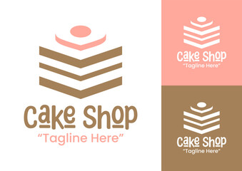 Cake Shop Logo Playful Modern Bakery Identity