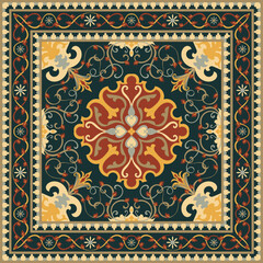 Persian carpets represent the culture and art of Iran. The design shown features traditional floral and vine patterns.