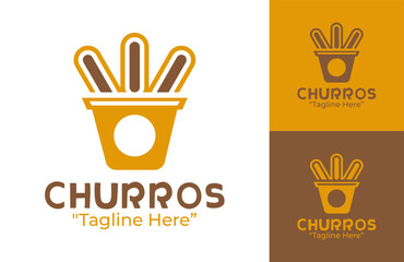 Churros swirl monogram logo for premium dessert brands