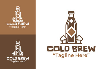 Cold brew drip tower logo with clean line illustration