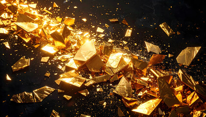純金の破片のきらめき