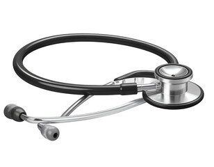 Classic Stethoscope Angled Side View Isolated PNG