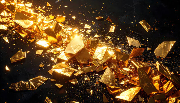 純金の破片のきらめき
