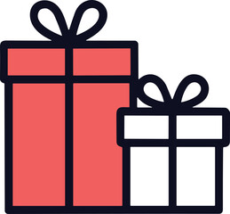 Cute Christmas Gift Boxes Set with Bows – Festive Holiday Cartoon Vector Illustration