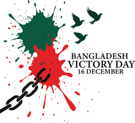 Red blood drop with free bird for the victory day of Bangladesh on 16 December