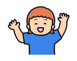 にっこり喜ぶ　茶髪の女の子