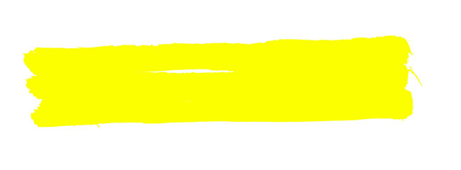 Yellow stroke of paint isolated on transparent background
