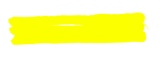 Yellow stroke of paint isolated on transparent background