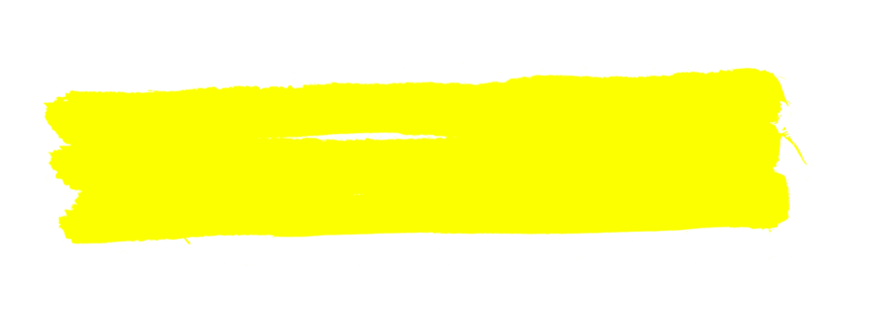 Yellow stroke of paint isolated on transparent background - Powered by Adobe