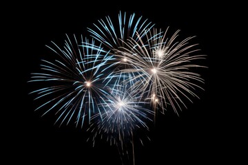 Obraz premium Winter firework fireworks outdoors night.