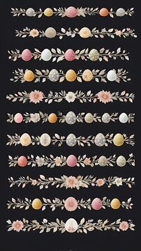 Floral dividers and borders seamless pattern, decorative elements background, scrapbook design element