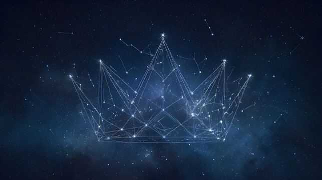 星座の線で描かれた抽象的な王冠のイラスト