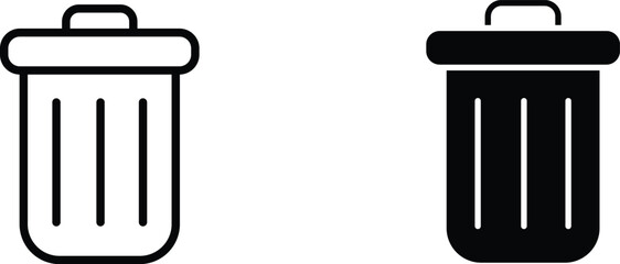 trash bin  icon vector graphic illustration  with white background flat hand made icon fill icon .
