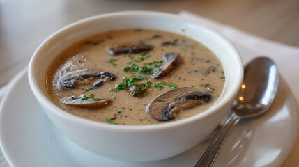 Delicious cream of mushroom soup