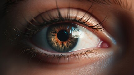 Obraz premium Close up of a Woman Eye. Generative AI