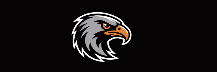 Fototapeta premium Powerful Eagle Head Mascot Logo: Design Element for Sports Team Identity, Business Branding, Corporate Communications, School Spirit & Marketing Materials with Strength, Precision, Sharpness, Vision,