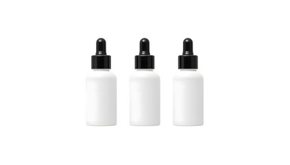 Refillable Cosmetic Dropper Bottle Set &ndash; White Glass/Plastic Look Bottles for Oils, Serums & Skincare