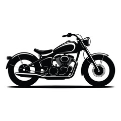 Fototapeta premium Vintage motorcycle silhouette, classic chopper bike with detailed engine and wheels, retro vehicle design, perfect for biker enthusiasts and design projects