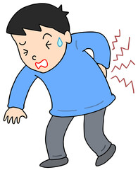 疾患・疾病のイラスト - 腰痛・ぎっくり腰・椎間板ヘルニア