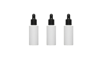 3 Pack White Dropper Bottles with Black Caps &ndash; Empty Serum & Essential Oil Containers