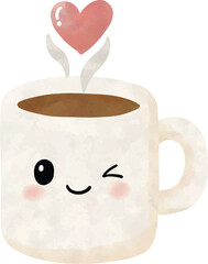 Cute Coffee Mug with Heart for International Men&rsquo;s Day