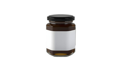 Amber Glass Jar with Black Lid Mockup &ndash; Cosmetic Cream & Balm Packaging Image