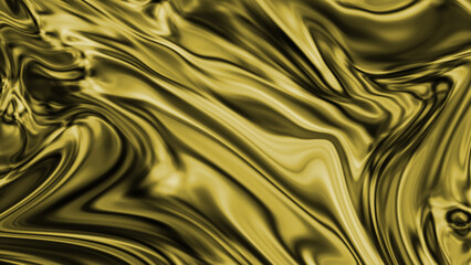 Abstract golden liquid flow with smooth metallic waves and dynamic luxury texture background