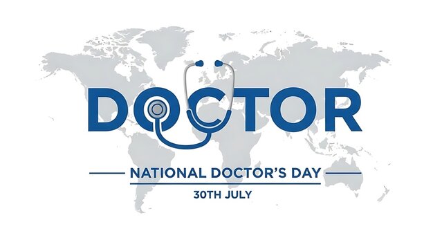 National doctors day  national doctor's day with stethoscope and world map background illustration for july th celebration - Powered by Adobe