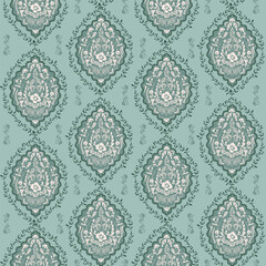 Stylish Hand drawn  floral pattern with paisley and indian chintz flower motifs. damask modern style pattern , Design for fashion , fabric, textile, wallpaper , wrapping and all prints